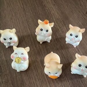 Ceramic Little Hamsters Size 1/12” Tall & 1” wide